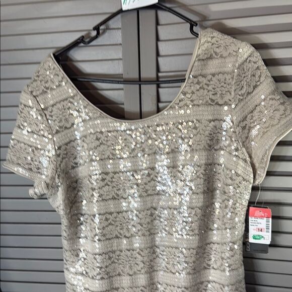 Donna Ricco Cream Sheath Mini Dress Scoop Neck Short Sleeve - Picture 8 of 12